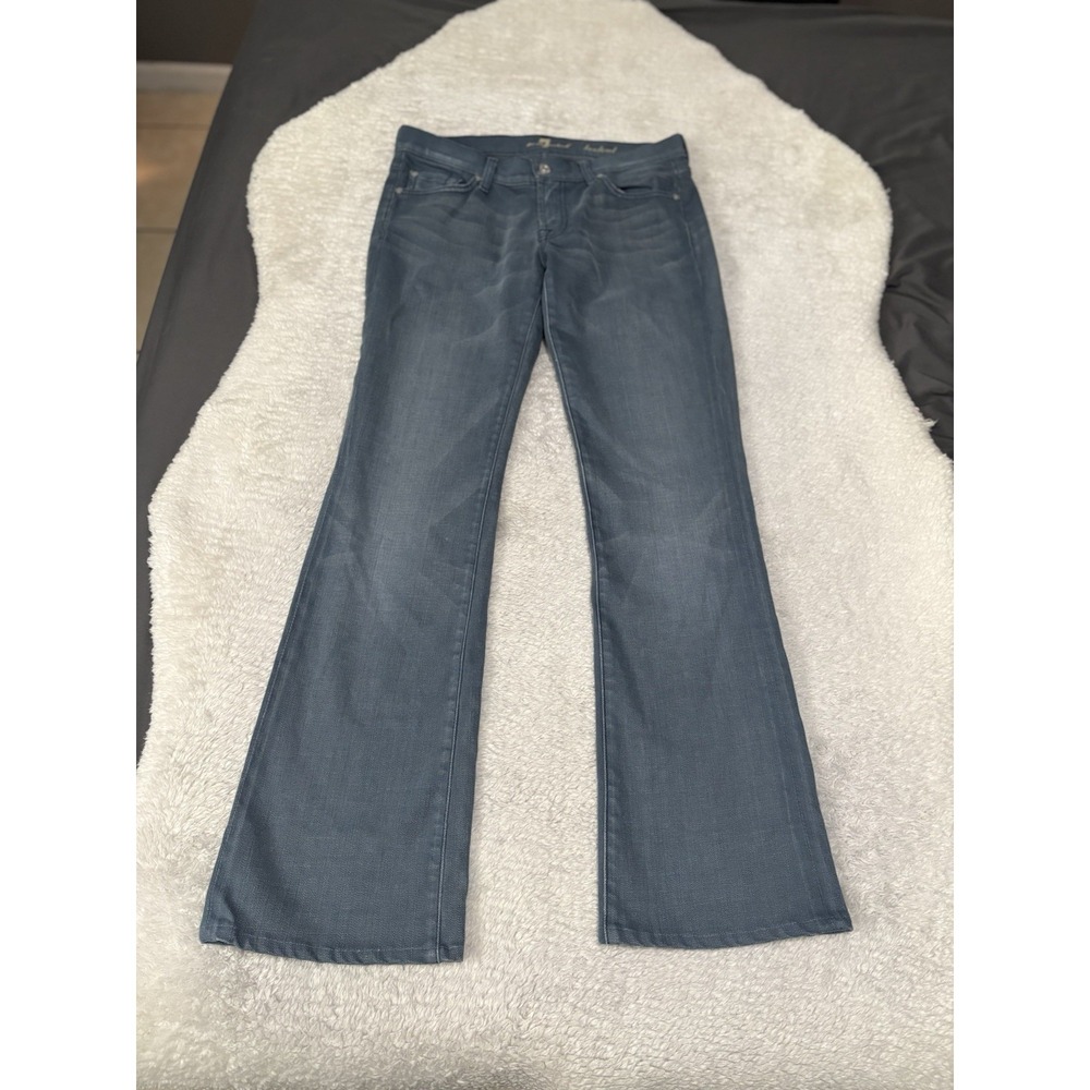 7 For All Makind Womens Bootcut Blue Denim Western Jeans Size 28 Pants‎ Stretch